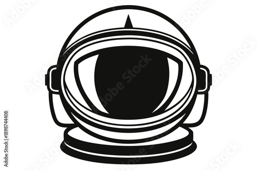 astronaut helmet line art silhouette vector illustration
