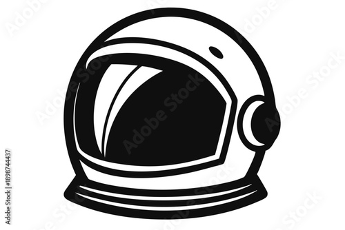 astronaut helmet line art silhouette vector illustration