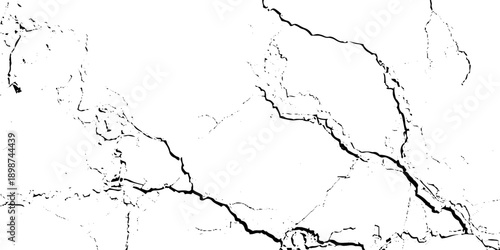 White and black rough, scratch, splatter grunge pattern design brush strokes. ground cracks, breaks on land surface from earthquake. white plaster cracked old wall vintage design.
