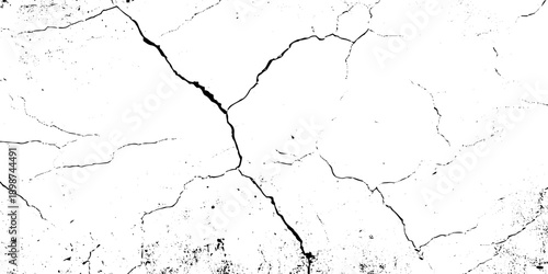White and black rough, scratch, splatter grunge pattern design brush strokes. ground cracks, breaks on land surface from earthquake. white plaster cracked old wall vintage design.