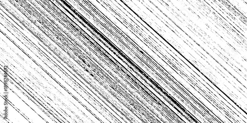 Abstract texture grunge made of diagonal streaks and distressed lines, black ink on a white background. grunge scratch patterns, chaotic linear noise. dirty monochrome pattern of the old worn surface.