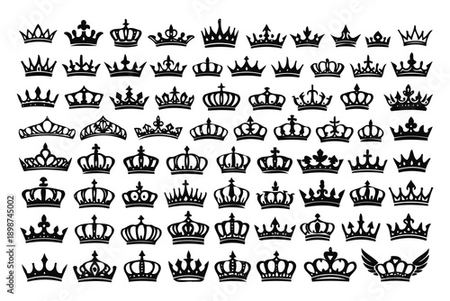 extensive crown collection: black silhouettes for regal design