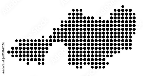 Symbol Map of the Landkreis Lindau (Bodensee) (Bayern, Germany) showing the county with a pattern of just a few black dots