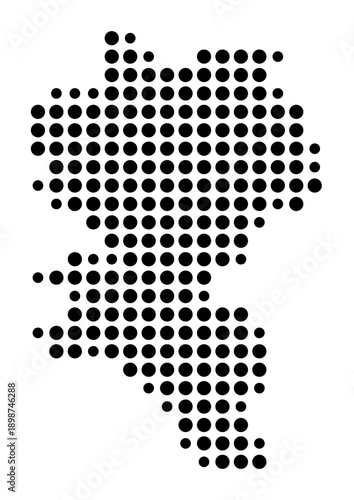 Symbol Map of the Kreisfreie Stadt Wuerzburg (Bayern, Germany) showing the county with a pattern of just a few black dots