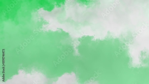 White fluffy Cloud Transition Green Sceen Alpha Channel. 4k Chroma Key Passing clouds motion animation.