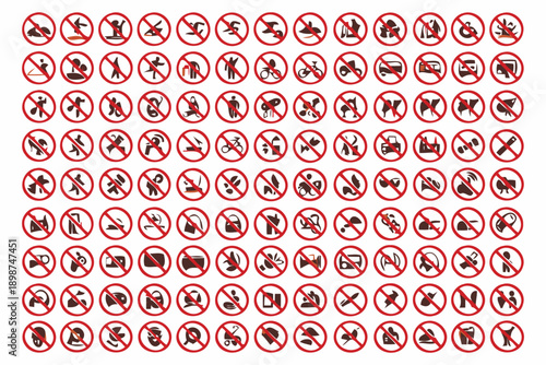 collection of 'no' or prohibition signs,vector icons.