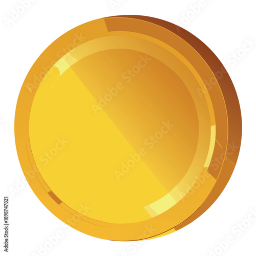 Shiny golden coin with a star symbol