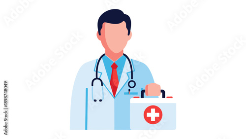 Medical Professional: A dedicated medical professional stands ready with a medical kit, symbolizing care, expertise, and commitment to well-being.