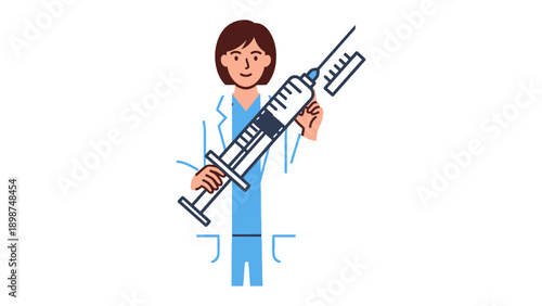 Healthcare Professional Preparing Injection: A focused healthcare worker prepares a syringe for an injection, highlighting dedication in the medical field.