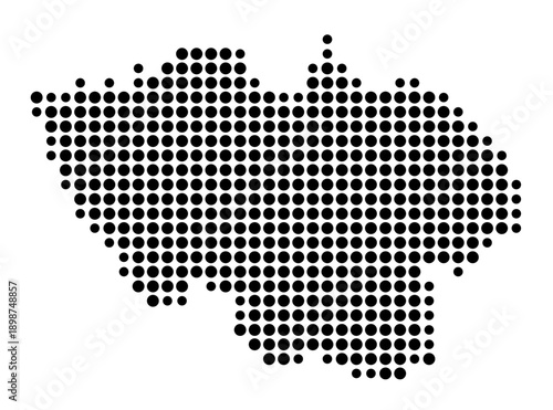 Symbol Map of the Landkreis Regen (Bayern, Germany) showing the county with a pattern of just a few black dots