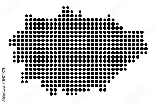 Symbol Map of the Landkreis Marburg-Biedenkopf (Hessen, Germany) showing the county with a pattern of just a few black dots