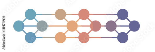 Neural network nodes diagram in blue and orange – Ideal for artificial intelligence education, machine learning blogs, or tech research.