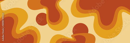 Nostalgic 70s abstract illustration on cream – Great for retro marketing, textile patterns, or warm-toned graphic design.