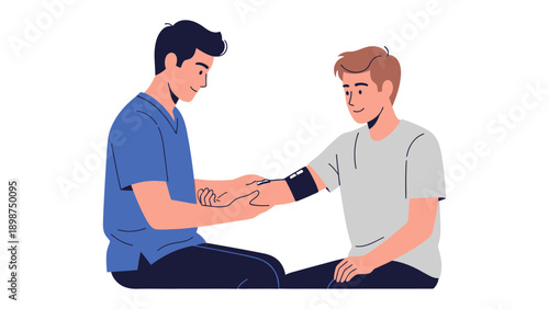 Blood Pressure Measurement: A medical professional takes a patient's blood pressure, offering a glimpse into the realm of health and wellness. 