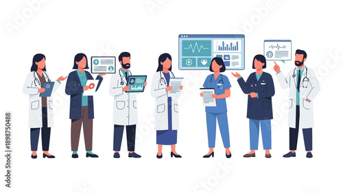 Medical Professionals: A diverse group of dedicated healthcare workers collaborates, showcasing the power of unity, commitment, and expertise in the medical field.