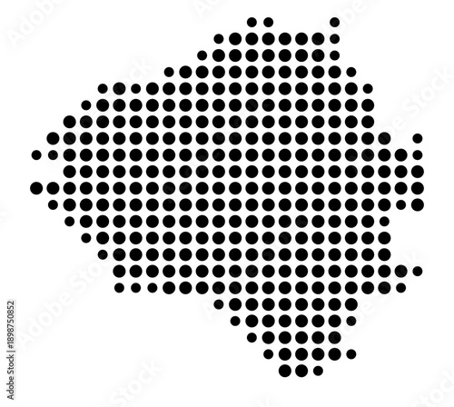 Symbol Map of the Kreisfreie Stadt Wiesbaden (Hessen, Germany) showing the county with a pattern of just a few black dots