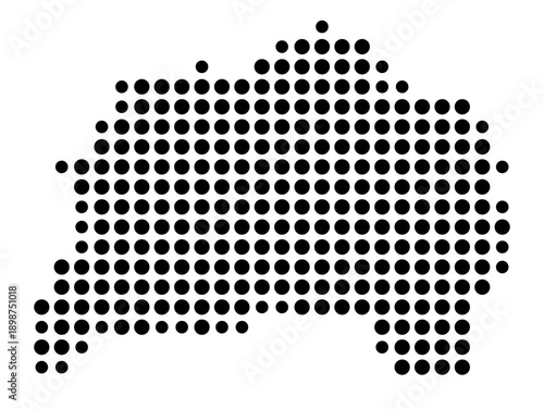 Symbol Map of the Kreisfreie Stadt Remscheid (Nordrhein-Westfalen, Germany) showing the county with a pattern of just a few black dots