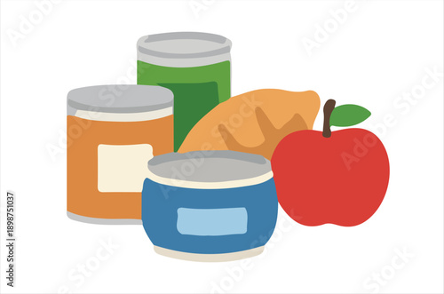 Colorful Food Items for Healthy Eating and Nutrition Concepts