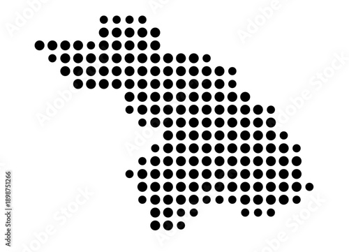 Symbol Map of the Stadtkreis Heilbronn (Baden-Wuerttemberg, Germany) showing the county with a pattern of just a few black dots