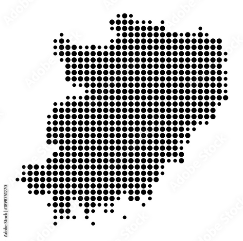 Symbol Map of the Landkreis Hohenlohekreis (Baden-Wuerttemberg, Germany) showing the county with a pattern of just a few black dots