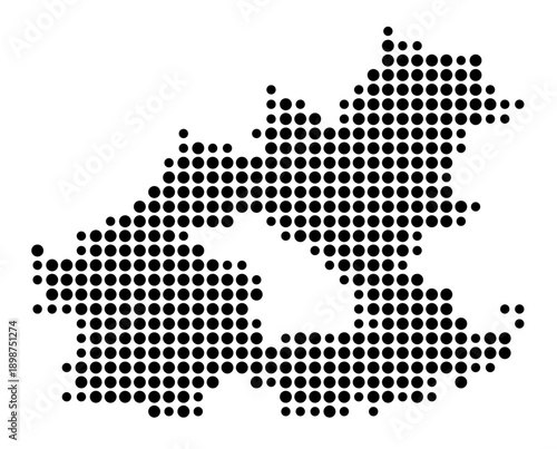 Symbol Map of the Landkreis Heilbronn (Baden-Wuerttemberg, Germany) showing the county with a pattern of just a few black dots
