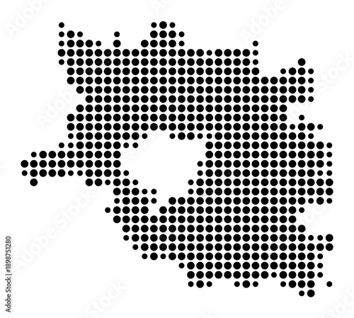 Symbol Map of the Landkreis Suedwestpfalz (Rheinland-Pfalz, Germany) showing the county with a pattern of just a few black dots