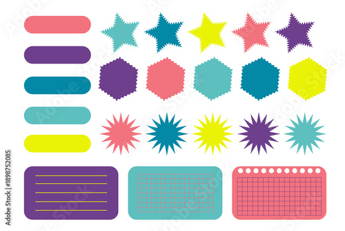 Wallpaper Mural Cartoon task planners, cute paper stickers, banners, to-do lists or notepads. Empty schedule. Bookmarks. Colorful note paper for kids, school or office. Vector illustration Torontodigital.ca