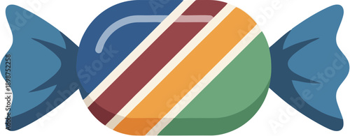 Colorful wrapped candy sweet treat.