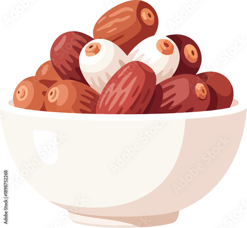Dates in a white bowl.