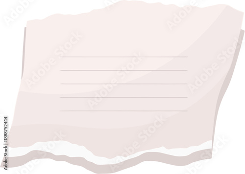 Torn Paper Note With Lines.