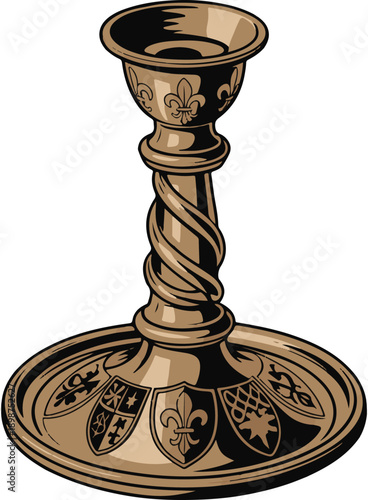 Vintage bronze candlestick with classic design and decorative details for elegant lighting