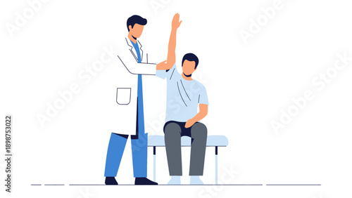Medical Examination: A health professional conducts a thorough check-up on a patient, ensuring proper care.