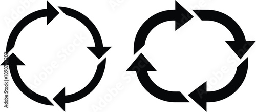 Two circular arrows with different styles and orientations