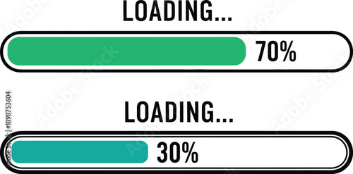 Two loading bars showing different progress percentages for a software installation process