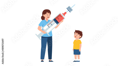 Vaccination Time: A healthcare professional administers a vaccine to a young child, symbolizing the importance of immunization and the care provided.