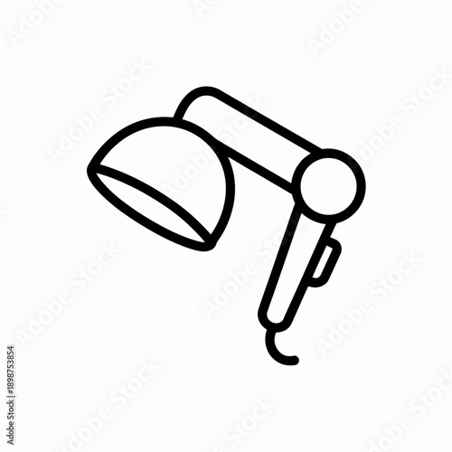 Minimalist black and white desk lamp with adjustable arm and shade isolated on white background, Vector, illustration