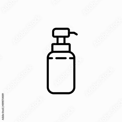 Black and white illustration of a pump soap dispenser isolated on white background, Vector, illustration