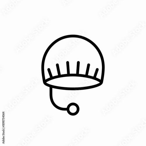 A simple line drawing of a chef's toque with a dangling string. isolated on white background, Vector, illustration