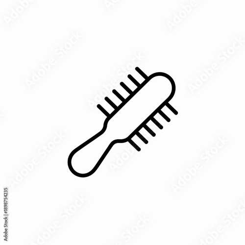 Simple line drawing of a hair comb with evenly spaced teeth isolated on white background, Vector, illustration