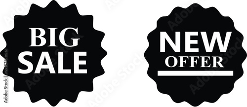Sale stickers and promotional labels for advertising. Discount price tags for retail marketing, Tag new set, New label and tag.15%, 20%, 25%, 35%, 45%, 60%, 70%, 75% sale icon.	
