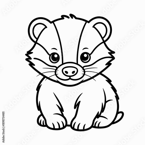 A charming illustration of a cartoon chipmunk sitting and facing forward isolated on white background, Vector, illustration