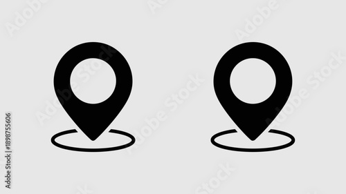 Two location pins on a white background indicating map markers isolated on white background, Vector, illustration