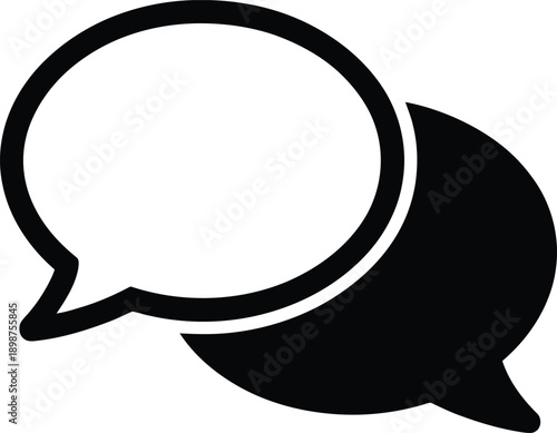 Speech Bubble Conversation Icon for Digital Talk and Online Discussion