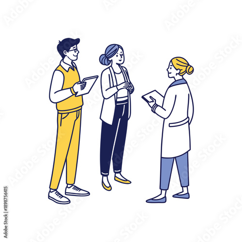 People Meeting With Tablets