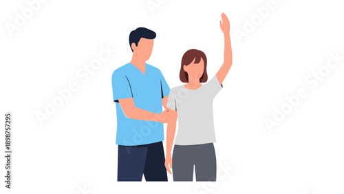 Supporting Hand: A caring person extends a supportive hand, helping and guiding another person towards a brighter future. Capturing empathy, support, and hope.