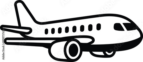 Aviation Plane Icon for Airport Flight and Travel Business