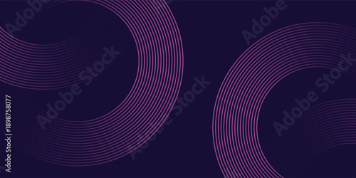 Futuristic abstract background. Glowing circle lines design. Swirl circular lines element. Future technology concept. Horizontal banner template. EPS 10