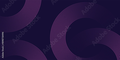 Futuristic abstract background. Glowing circle lines design. Swirl circular lines element. Future technology concept. Horizontal banner template. EPS 10