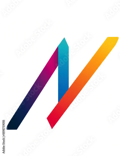red and blue arrows making alphabet N, giving a unique touch, that can easily used in a logo.