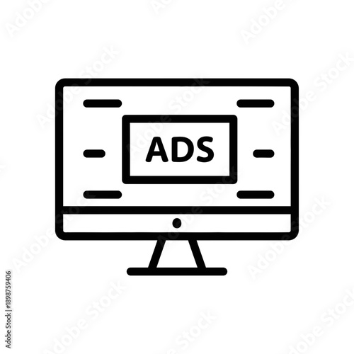 Digital Advertising Concept Icon on Computer Monitor